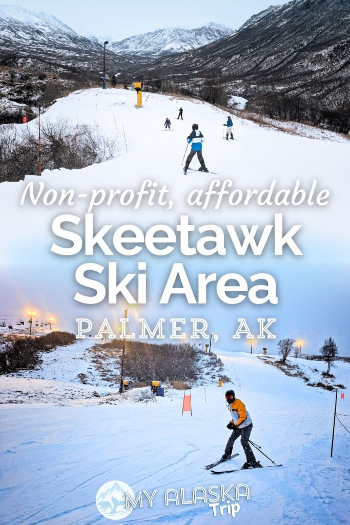 The Skeetawk Ski Area in Hatcher Pass is a great addition to visiting Anchorage or Palmer in the winter. Being a non-profit skiing destination for Alaska locals and visitors, this affordable ski day is easy and fun, with onsite rentals and a chill atmosphere.