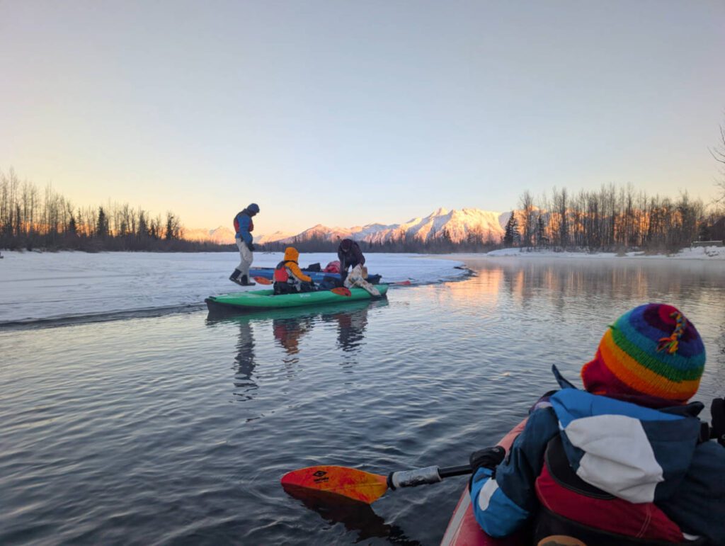 Taylor Family Winter Kayak Tour with Adventures by True North AK Palmer Alaska 15
