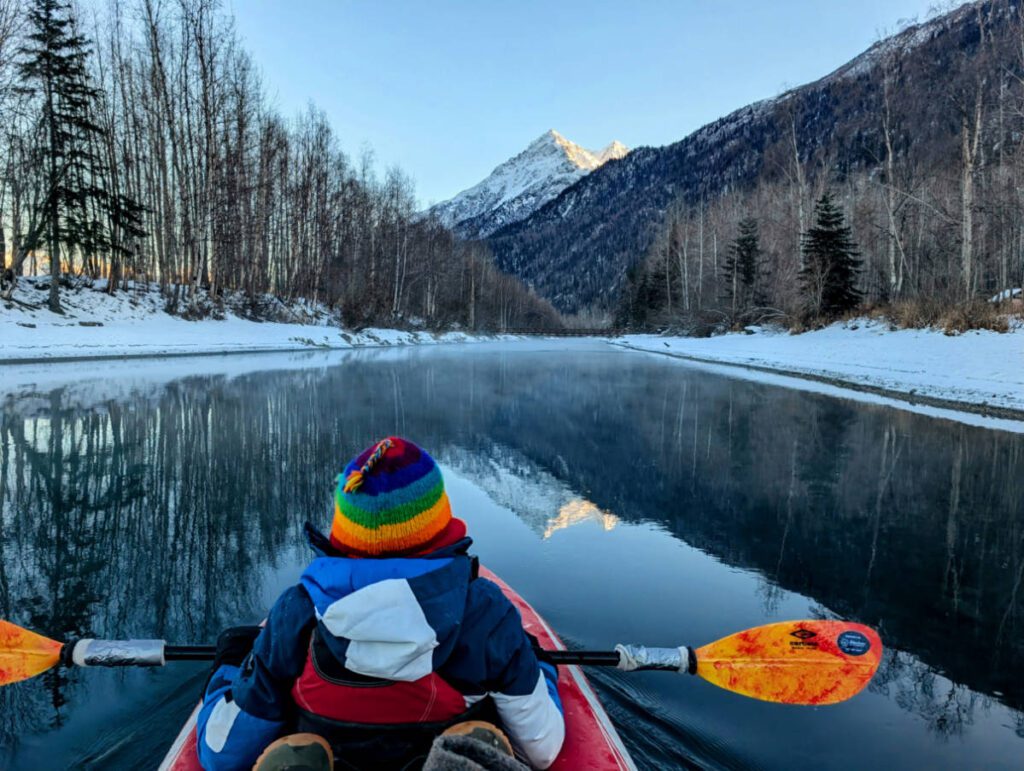 Taylor Family Winter Kayak Tour with Adventures by True North AK Palmer Alaska 16