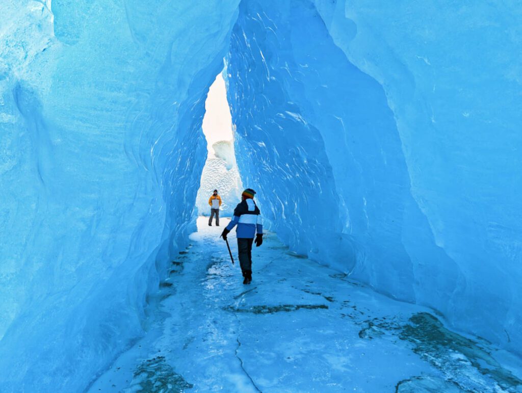 Taylor Family on Frozen Lake at Knik Glacier with Outbound Heli Adventures Helicopter in Palmer Alaska 13