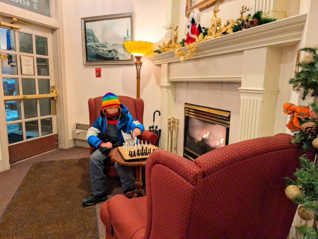 Taylor Family in Lobby of Historic Anchorage Hotel Anchorage Alaska 1