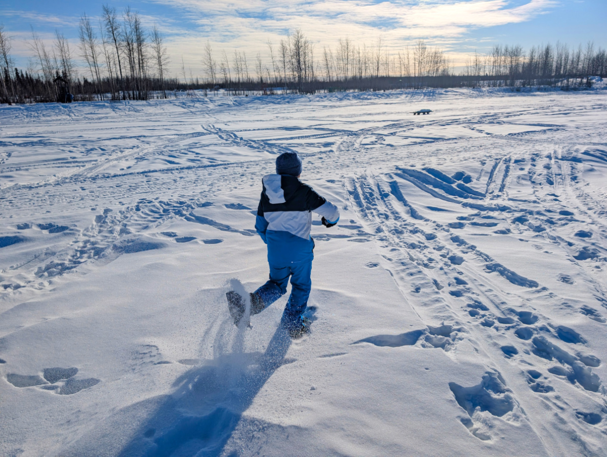 Taylor Family snowshoeing at Tanana Lakes Recreation Area Fairbanks Alaska 1