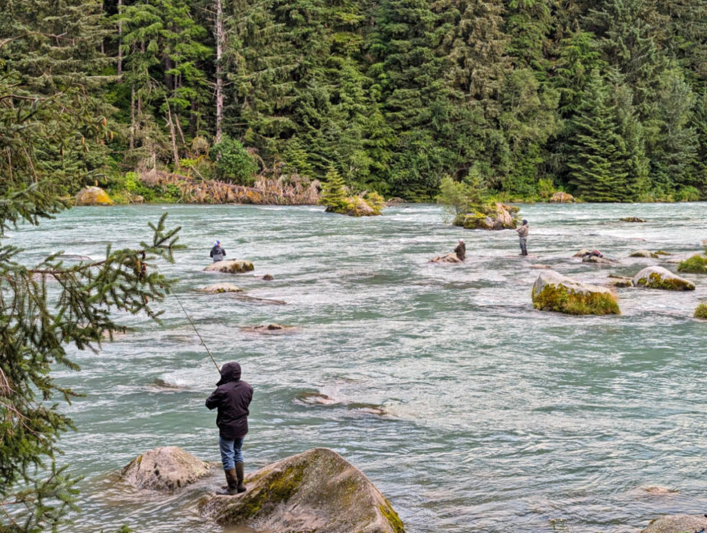 Fishermen on Chilkoot River in Haines Alaska 1