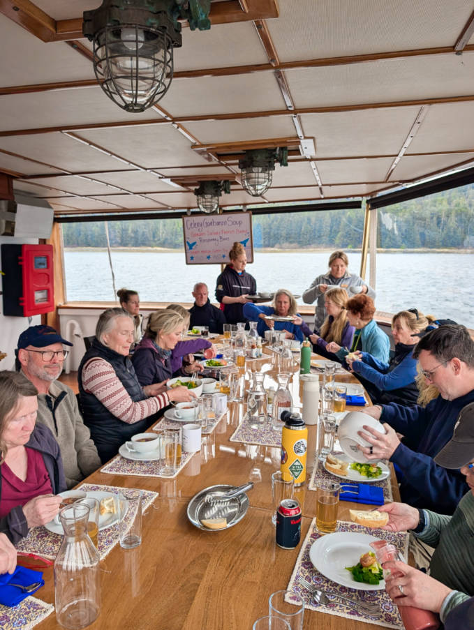 Lunch in Fantail of Mist Cove sailing with the Boat Company Southeast Alaska 3