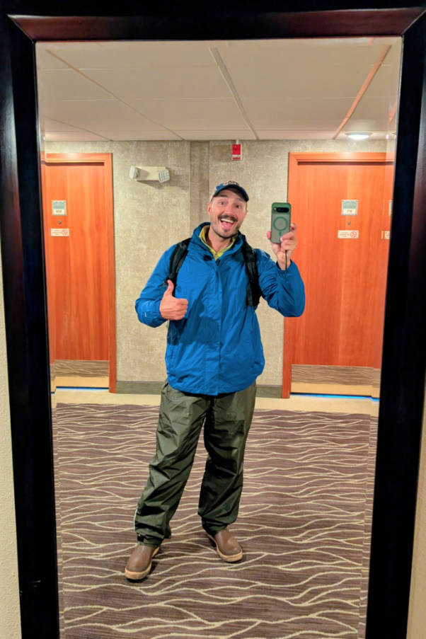 Rob Taylor in Rain Gear at Southeast Resort Sitka Alaska 1