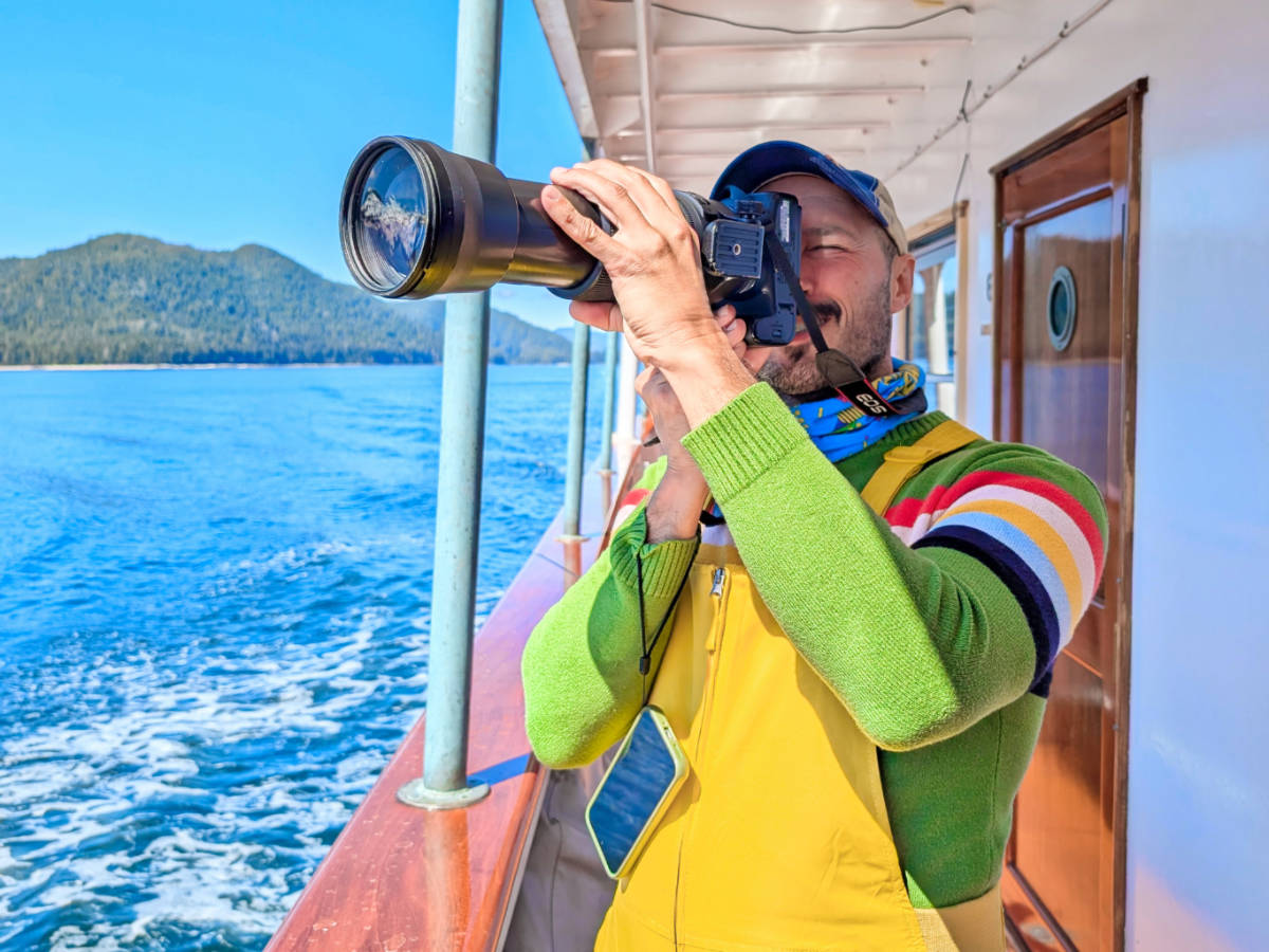 Rob Taylor with Camera on Mist Cove with the Boat Company Southeast Alaska 1b