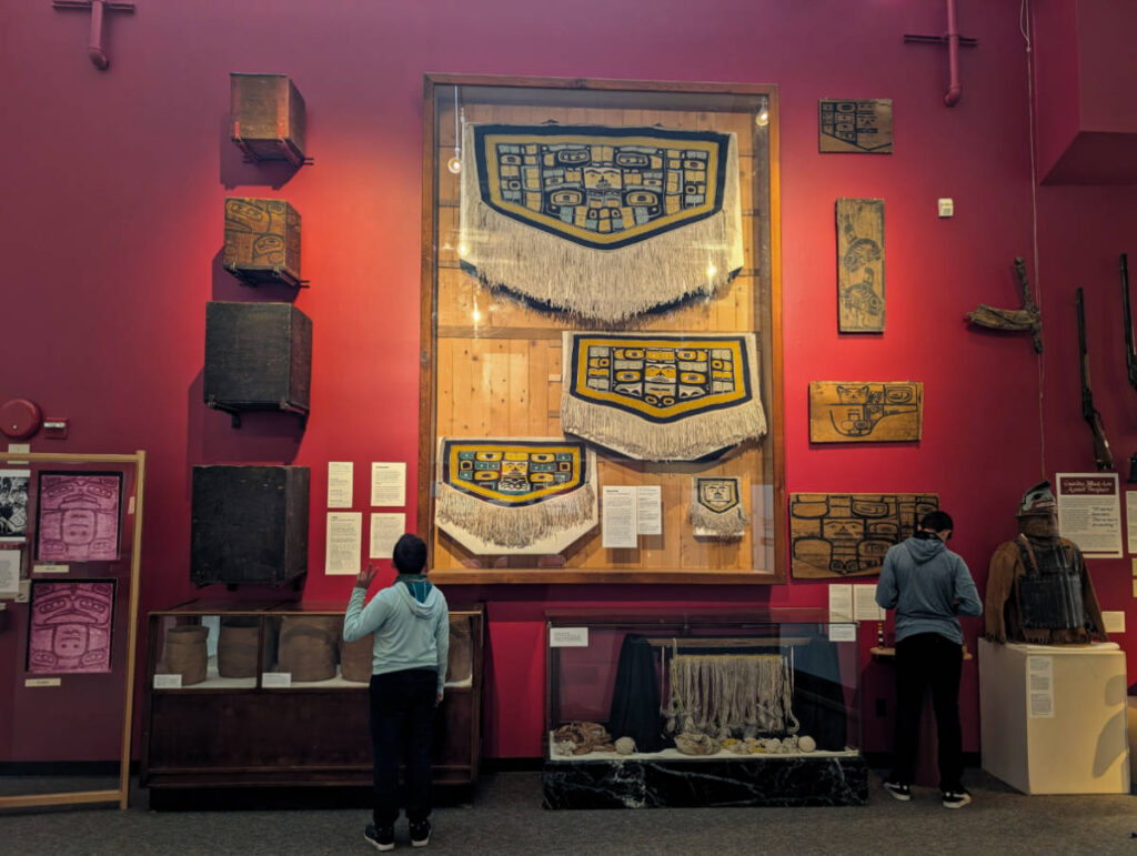 Taylor Family with Chilkat Tlingit Blankets in Sheldon Haines Museum Haines Alaska 1