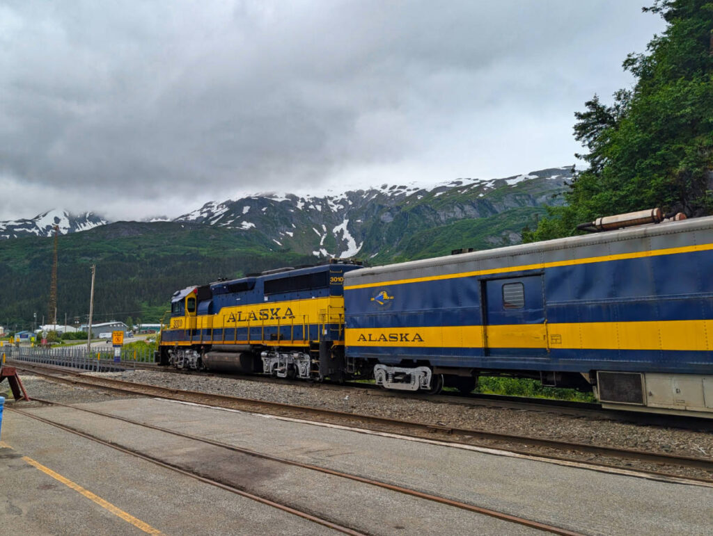 Alaska Railroad Arriving in Whittier Alaska