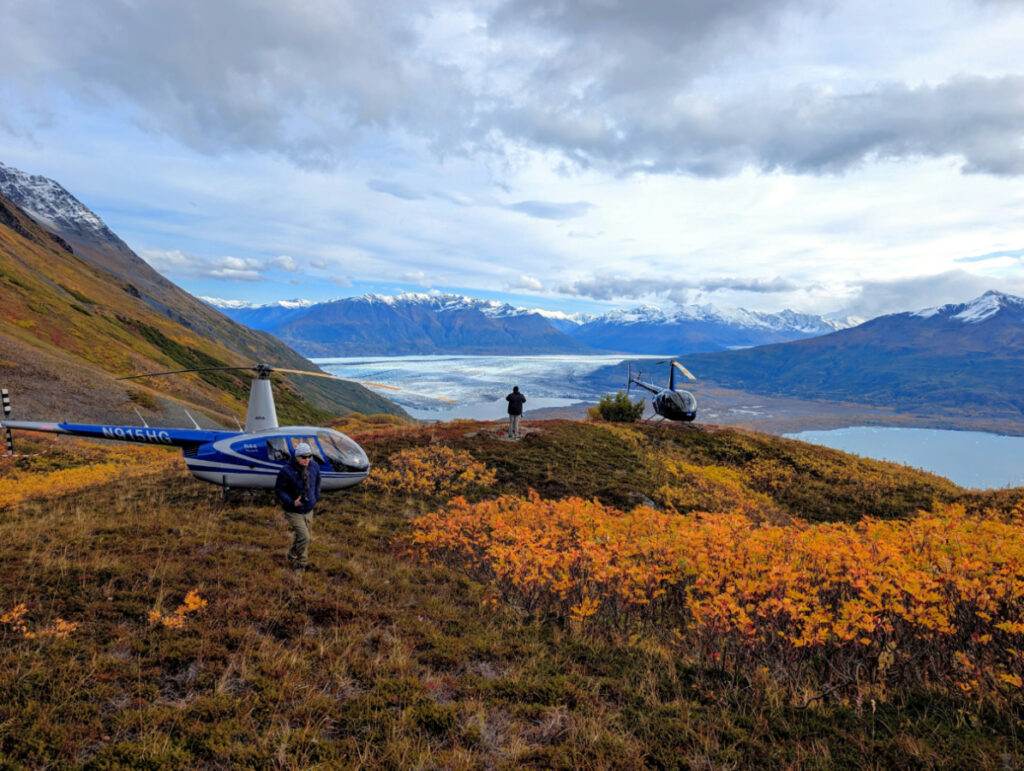 Fall Colors and Knik Glacier From Helicopter Palmer Alaska Helicopter Tours