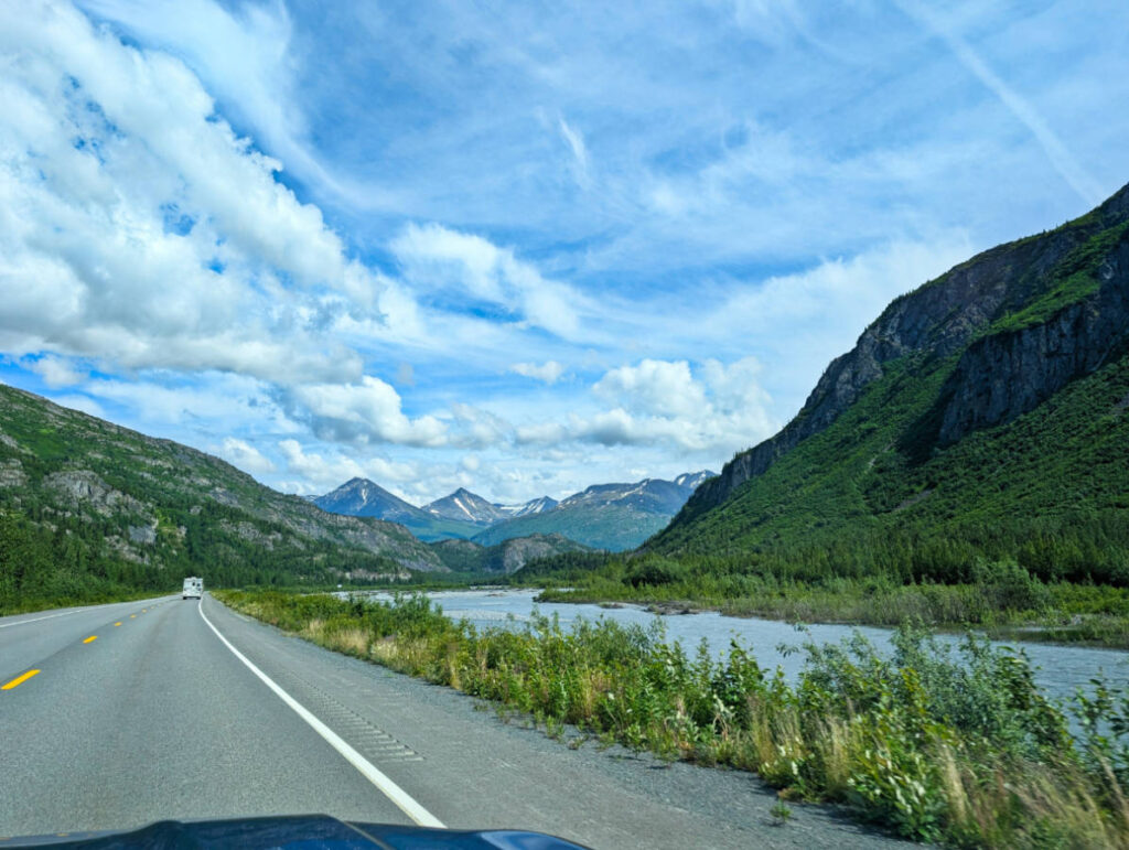 Highway at Thompson Pass on Richardson Highway Valdez Alaska