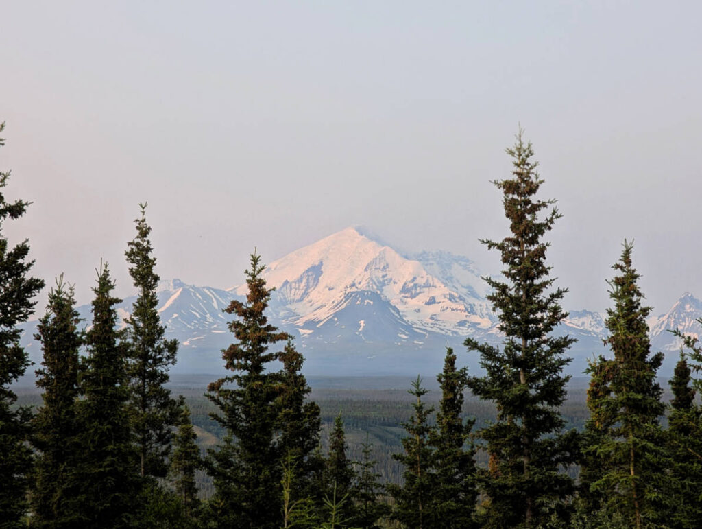 Mt Drumm from Lobby of Copper River Princess Wilderness Lodge Copper Center Alaska