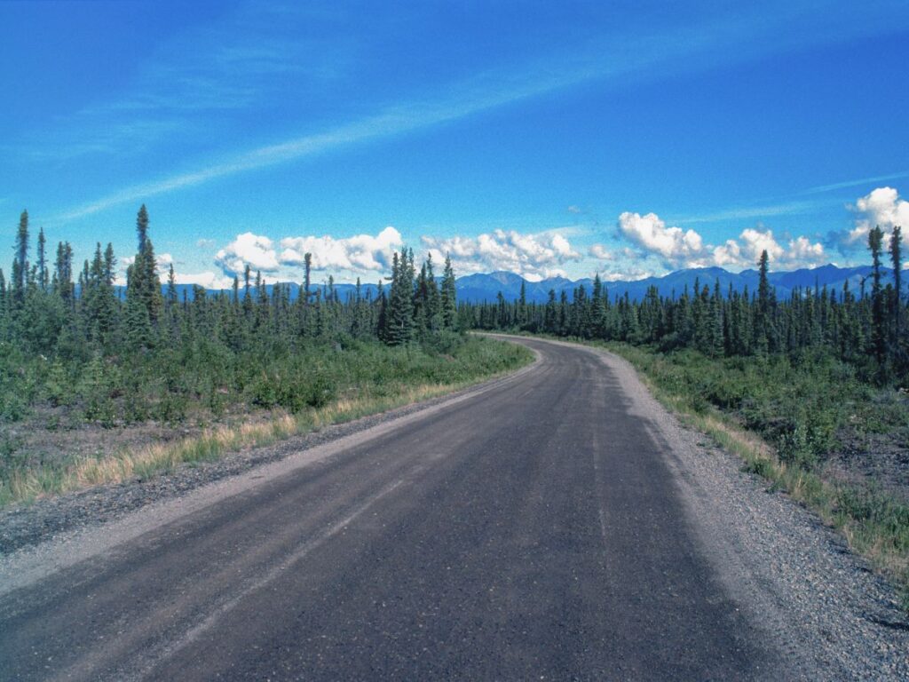 Nabesna Road in Wrangell St Elias National Park Alaska