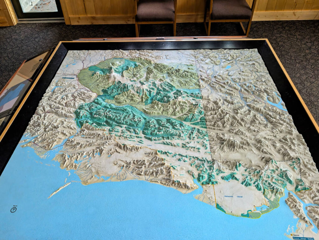 Relief Map in Visitor Center at Wrangell St Elias National Park Copper Center Alaska