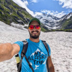 Rob Taylor Hiking at Byron Glacier in Portage Girdwood Alaska