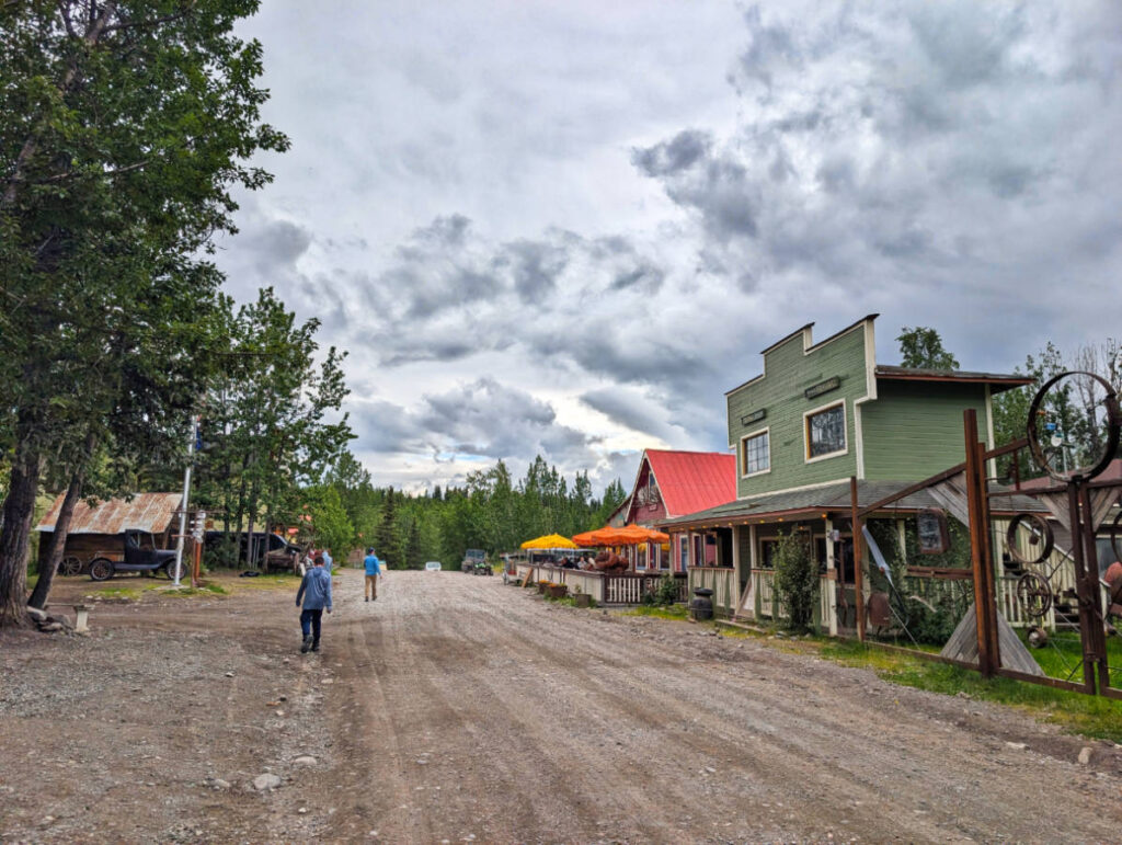 Taylor Family walking in McCarthy Alaska