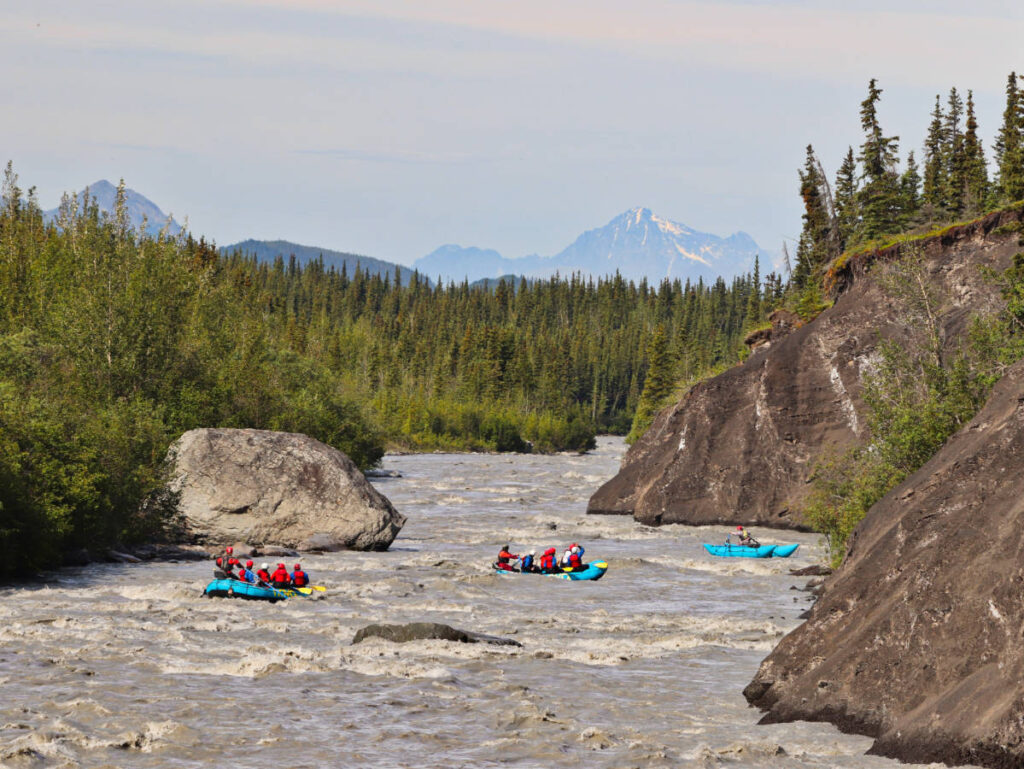 Whitewater rafting Lions Head on Matanuska River with NOVA Alaska Guides Chickaloon Alaska