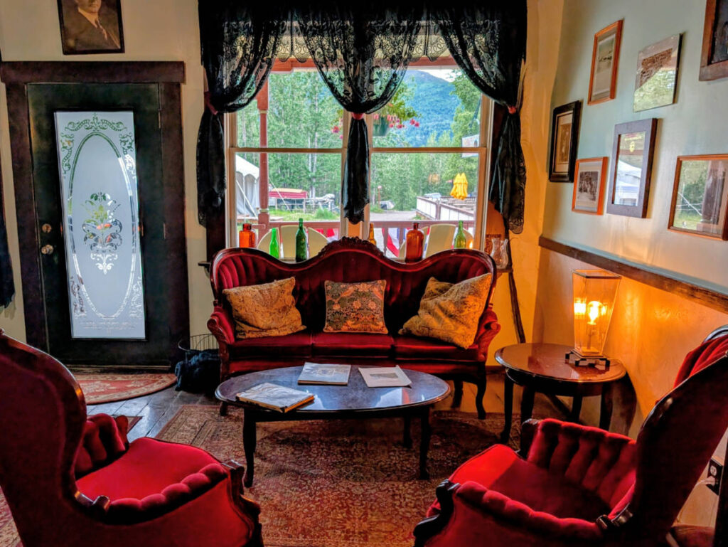 Antique Lobby of Ma Johnsons Hotel in McCarthy Alaska