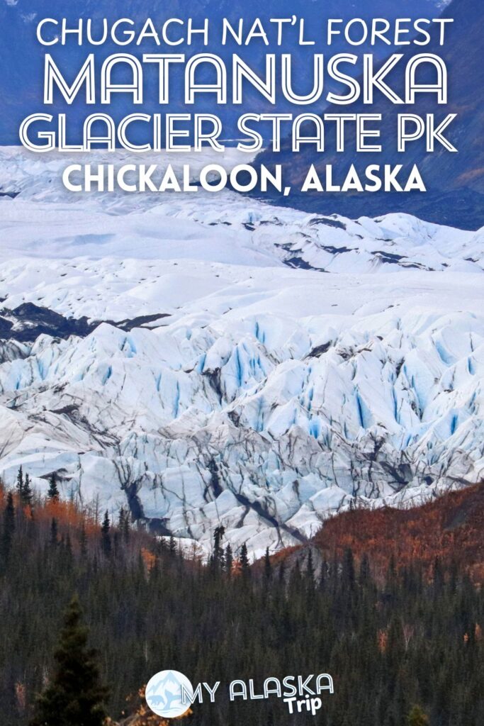 Located on the Glenn Highway outside of Anchorage, Matanuska Glacier State Recreation Site is a great spot to take in the view of one of the most accessible glaciers in Alaska. Hiking, camping and picnics are all a part of visiting Matanuska Glacier State Park (complete info for visiting the glacier too)