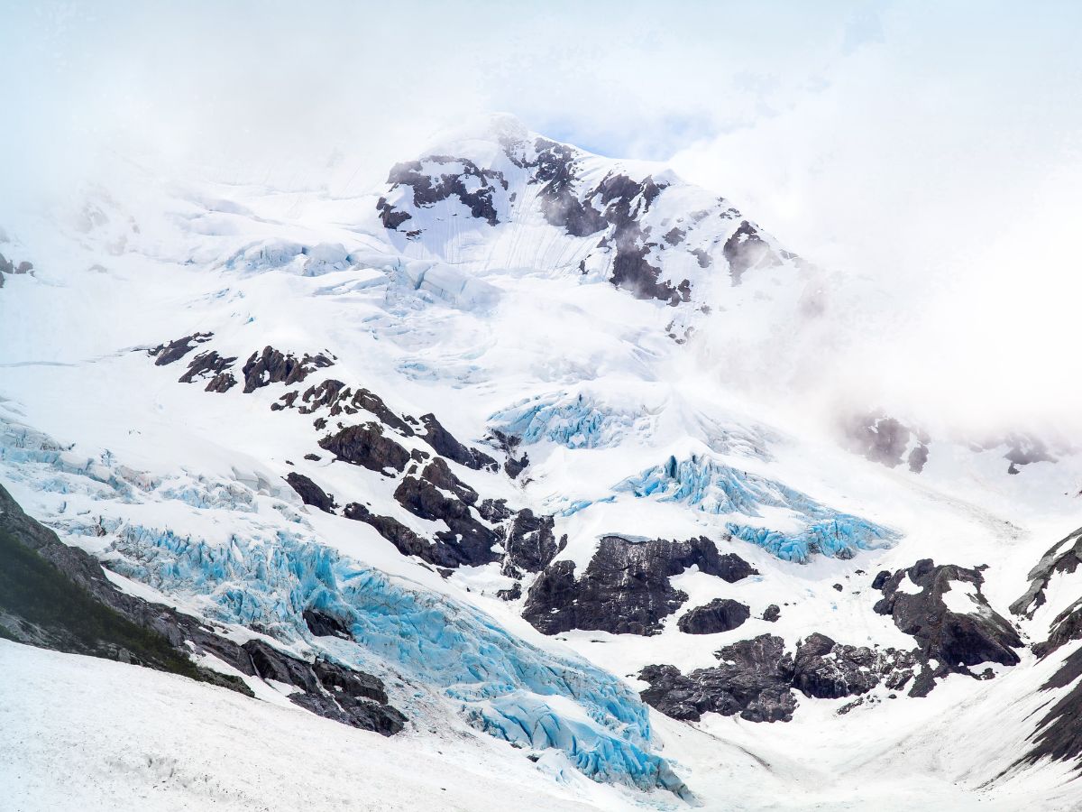 Close up on Byron Glacier Portage Valley Girdwood Alaska