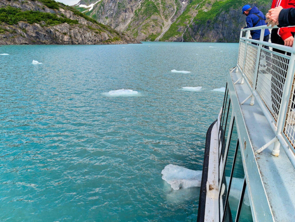 Ice in water on Portage Lake from Portage Glacier Cruises Girdwood Alaska