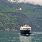MV Aurora Alaska Marine Highway Ferry arriving in Whittier Alaska
