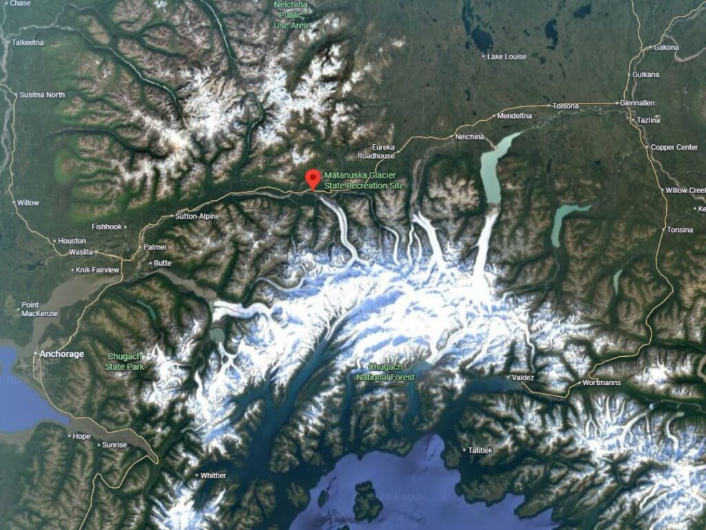 Map of Matanuska Glacier State Recreation Site