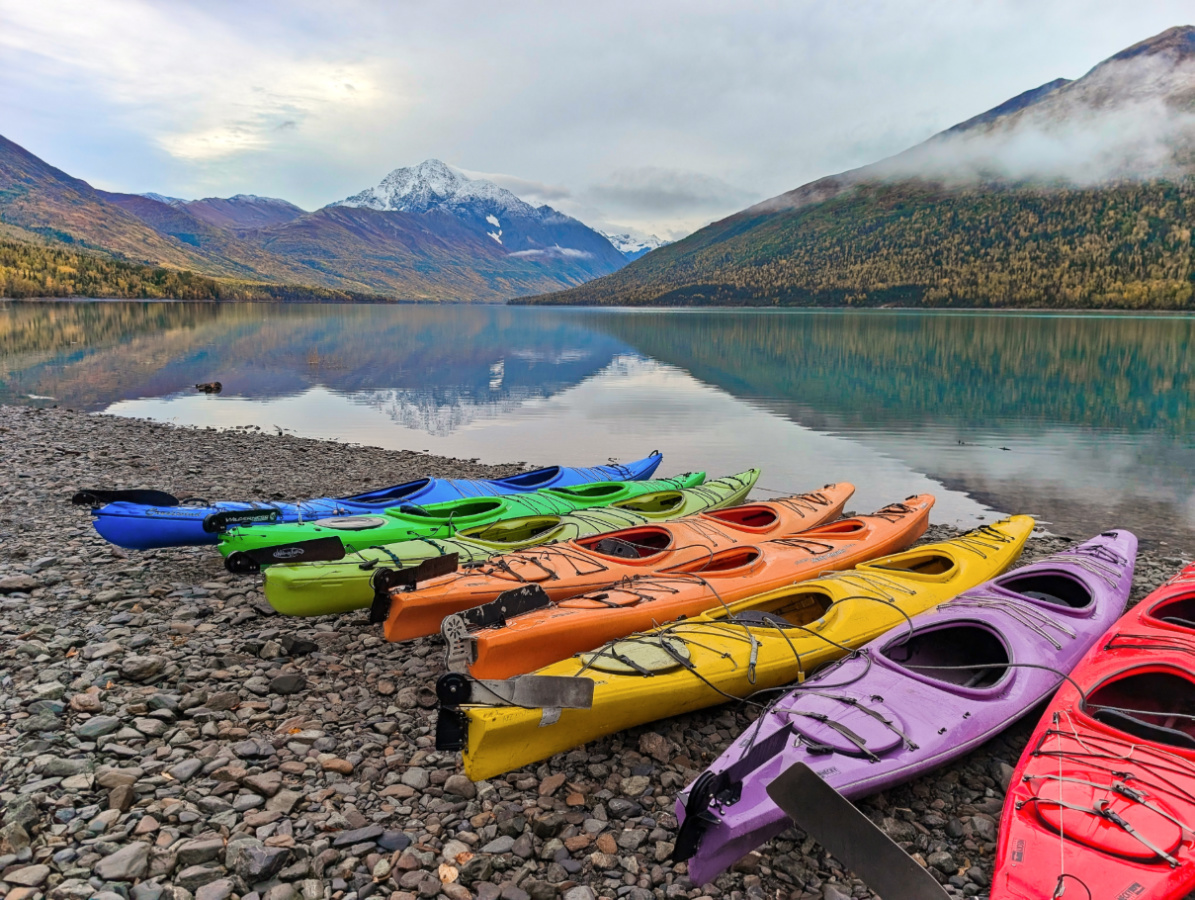 Rainbow Kayaks at Eklutna Lake Chugach State Park Anchorage Area Alaska