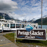 Sign at Portage Glacier Cruises on Portage Lake Girdwood Alaska