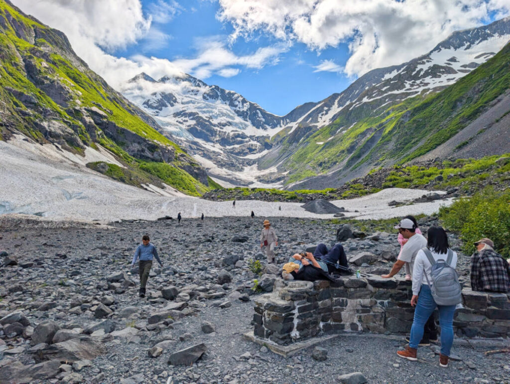 Taylor Family Hiking at Byron Glacier in Portage Girdwood Alaska