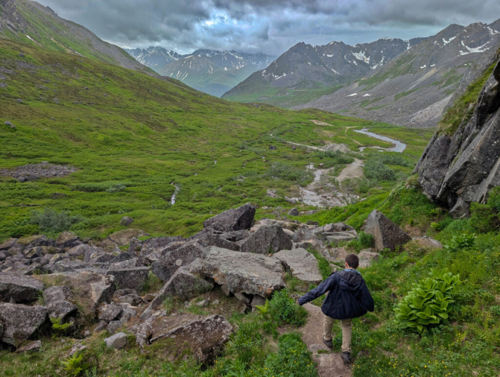 Taylor Family Hiking at Lane Basin Trail Archangel Creek Hatcher Pass Palmer Alaska