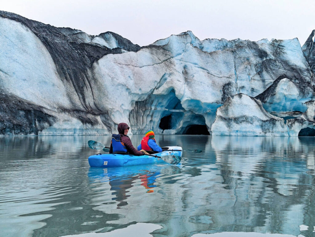 Taylor Family Kayaking Valdez Glacial Lake with Valdez Stay and Play Alaska