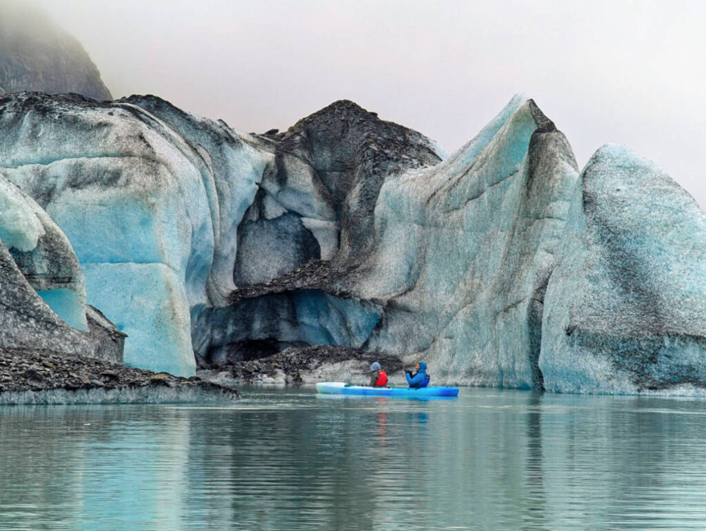 Taylor Family Kayaking Valdez Glacial Lake with Valdez Stay and Play Alaska