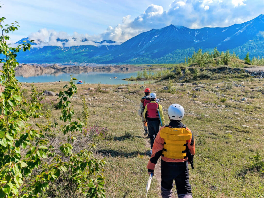 Taylor Family at Kennicott Glacial Lake for Whitewater Rafting with McCarthy River Tours McCarthy Alaska