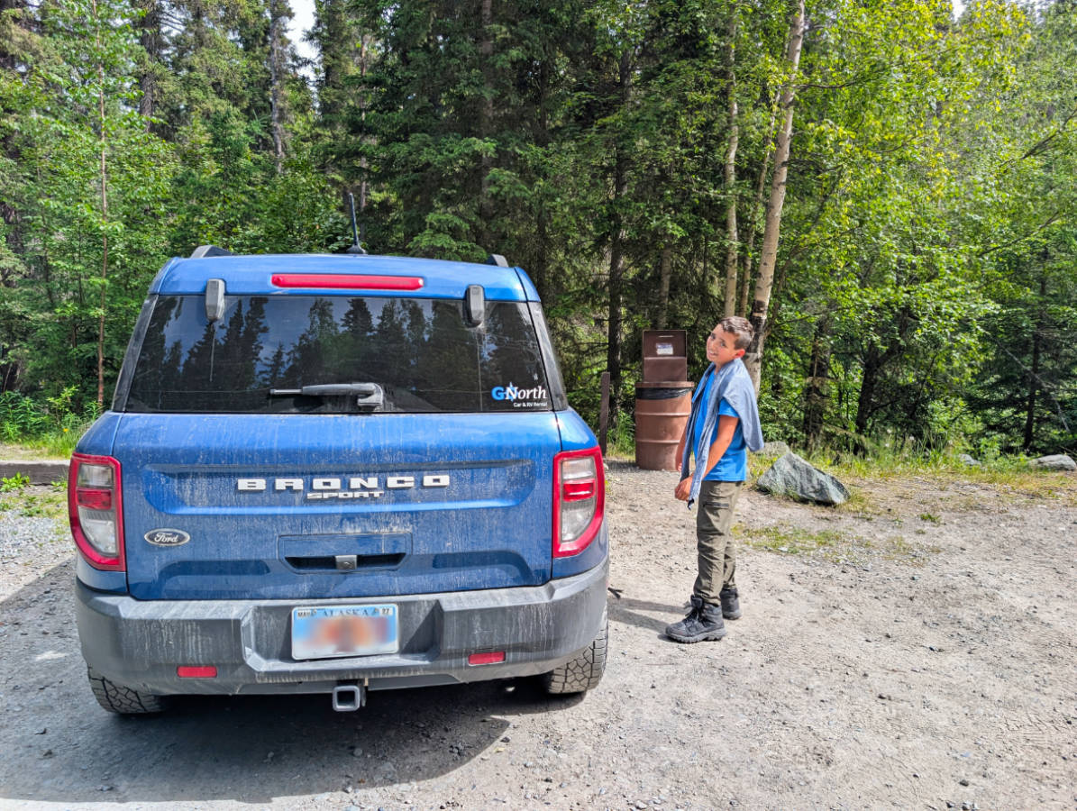 Taylor Family with GoNorth Alaska Rental at Liberty Falls State Recreation Site on Edgerton Highway to McCarthy Alaska
