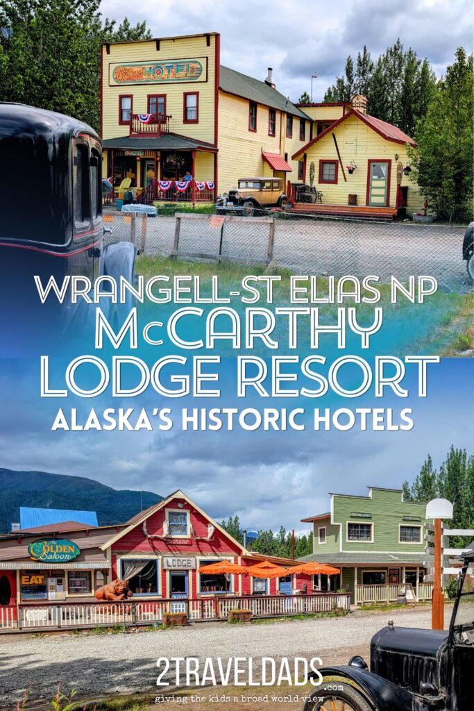 The McCarthy Lodge Resort is a collection of historic buildings in McCarthy, Alaska at Wrangell-St Elias National Park, and it's one of the coolest places to stay. Vintage back to early 1900s mining days, the Ma Johnson Hotel and Rose House Hotel are a fun, unique experience to have in remote Alaska.