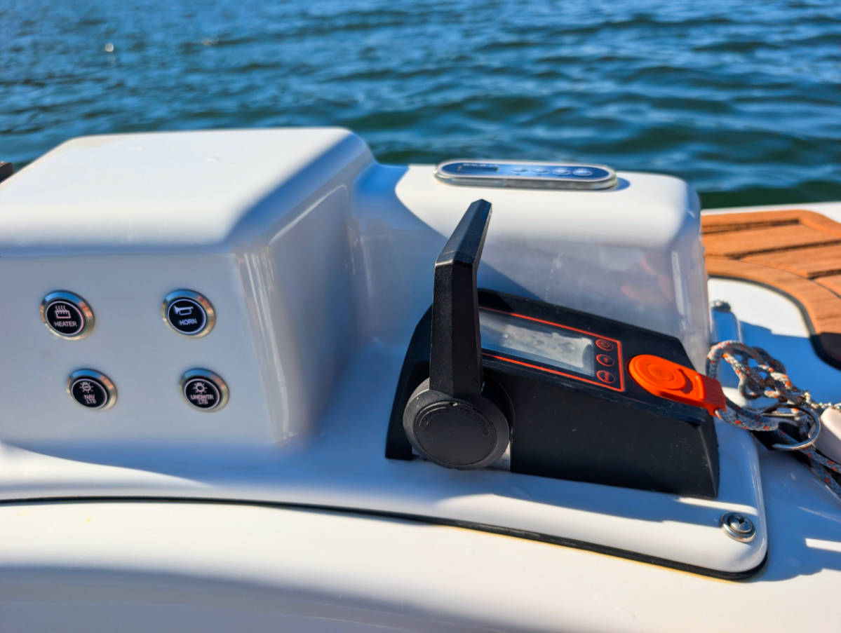 Driving Controls on Hot Tub Boat Tour with IntoAK Juneau Alaska