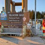 Entrance Sign on dock at Glacier Bay National Park Gustavus Alaska