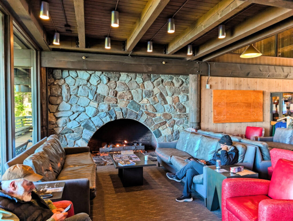 Fireplace Lobby at Glacier Bay Lodge in Glacier Bay National Park Gustavus Alaska