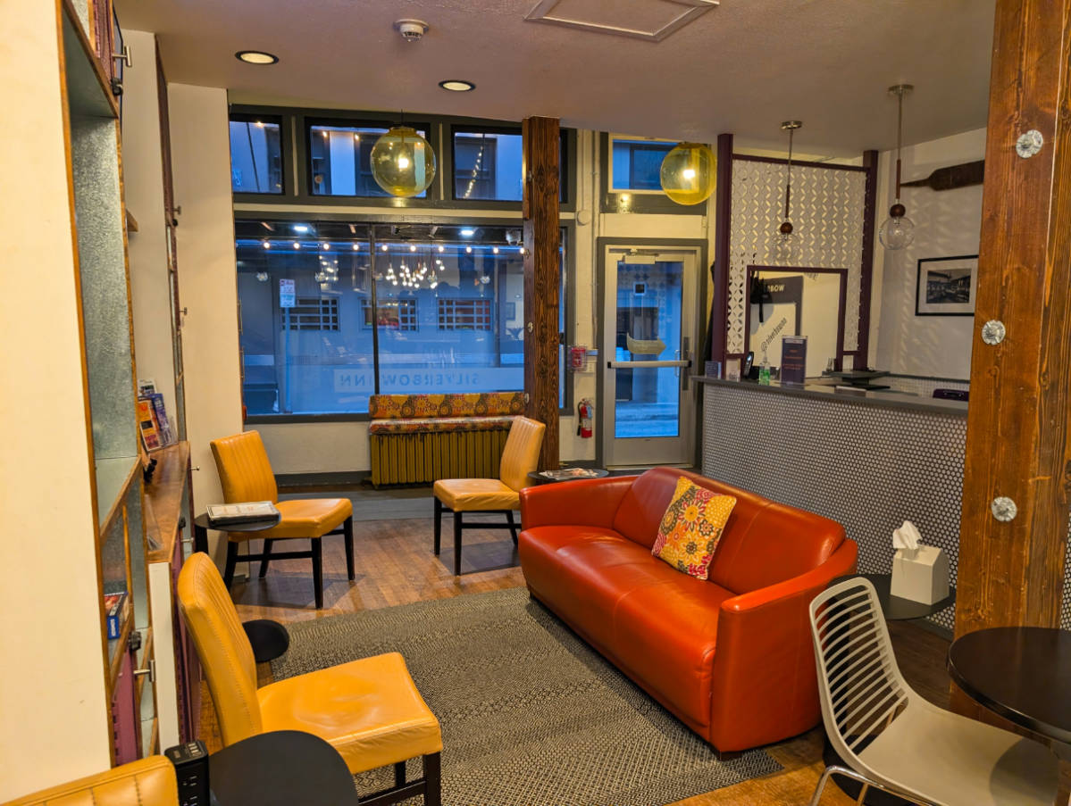 Lobby of Silverbow Inn downtown Juneau Alaska