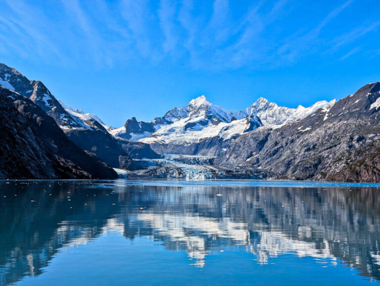 Reflection at Johns Hopkins Glacier in Glacier Bay National Park Alaska