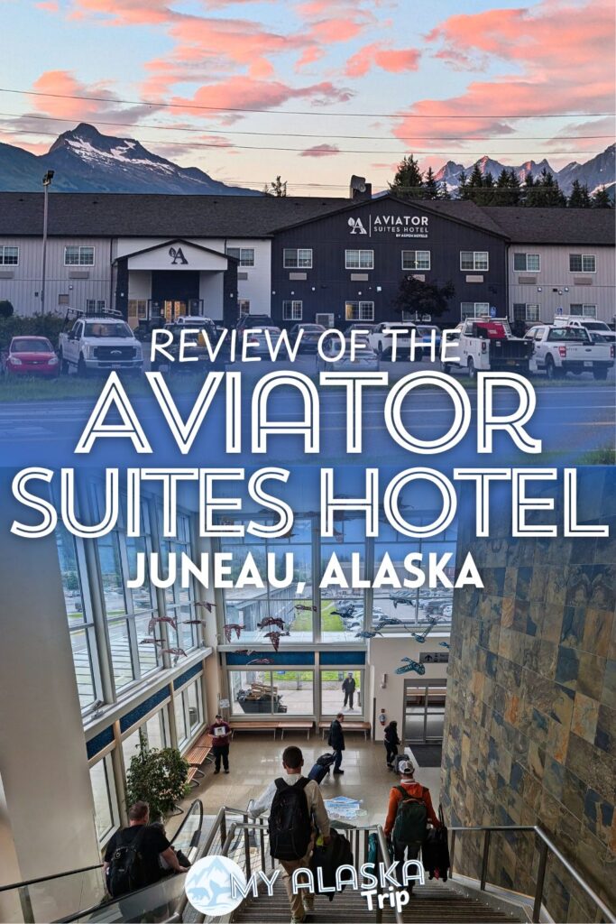 The Aviator Suites Hotel at the Juneau International Airport is actually one of our top picks for where to stay in Juneau. With spacious rooms, a great fitness center and the BEST location for a late arriving or early departing flight, see what else makes the Aviator Hotel a great Juneau stay.