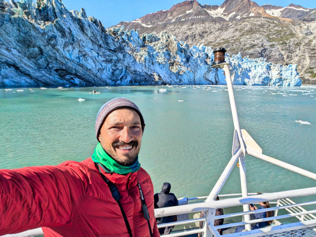 Rob Taylor at Johns Hopkins Glacier in Glacier Bay National Park Alaska