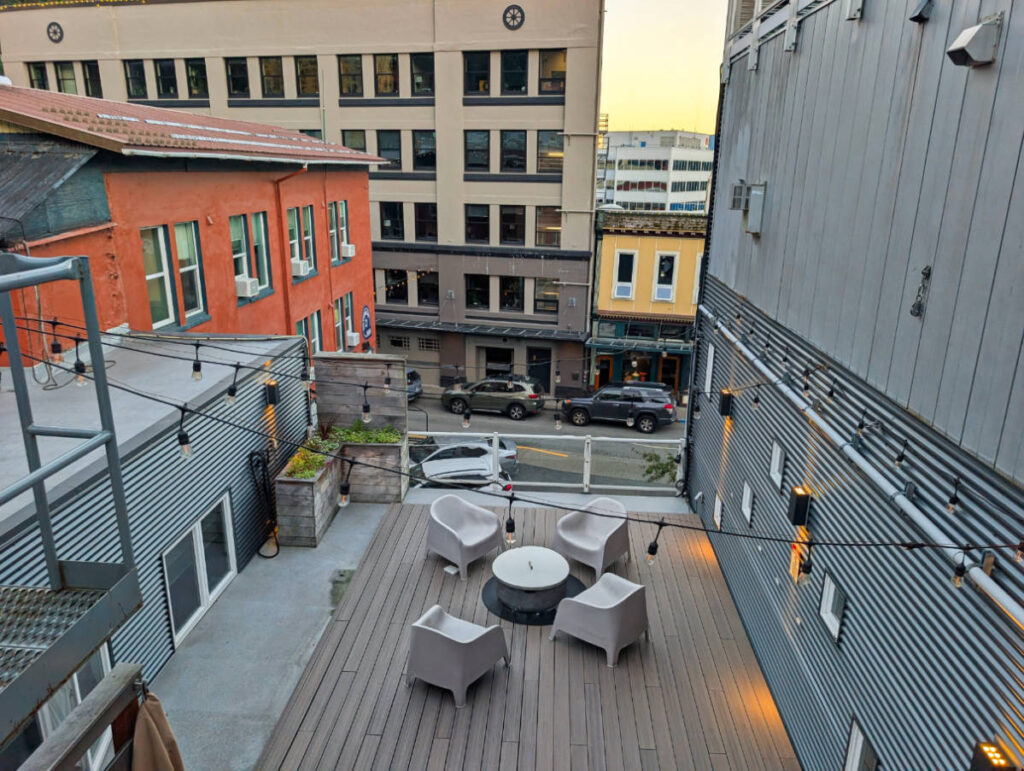 Rooftop Deck at Silverbow Inn downtown Juneau Alaska