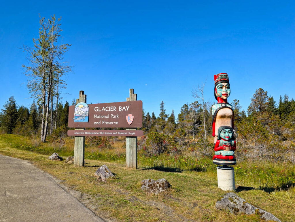 Entrance Sign at Glacier Bay National Park Gustavus Alaska