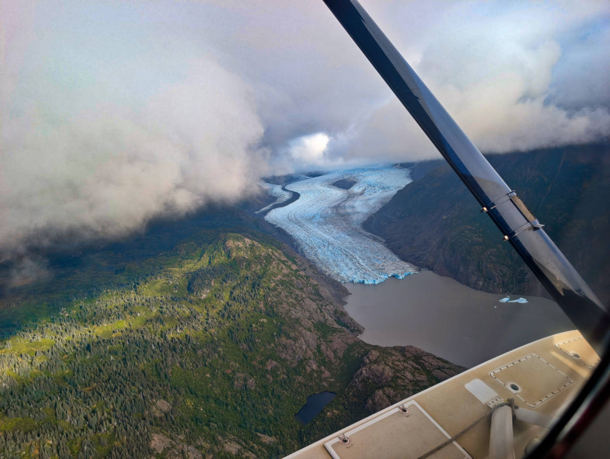 Grewingk Glacier Lake in Kachemak Bay State Park from Beryl Air Scenic Flightseeing Homer Alaska