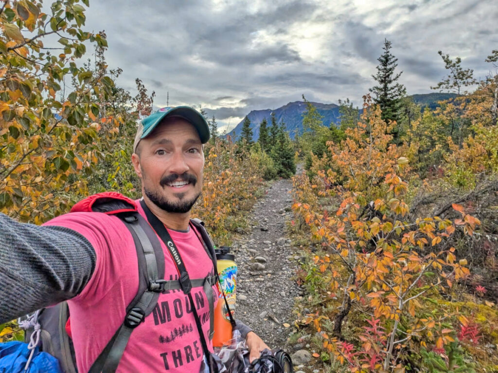 Rob Taylor Hiking Grewingk Glacier Trail in Kachemak Bay State Park Homer Alaska
